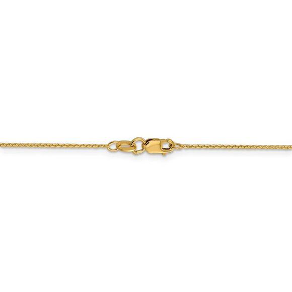 1mm 14k Yellow Gold Diamond Cut Solid Cable Chain Necklace, 16 Inch - Picture 4 of 8